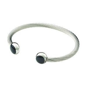 New Qray Silver Deluxe Noir Medium Flexible Bracelet