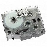 TZ Tape Cartridge for P-touch Labeler, 1w, Black on Clear