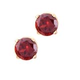14K 2.00 CTW Round Garnet Stud Earrings