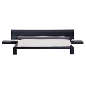 Diamond Sofa Low Profile Eastern King Bed Complete with Floating Night Stands with Drawer