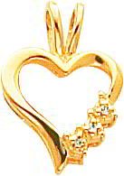 21uElh9dRjL 14K Gold Heart Pendant Love .02ct Diamond Jewelry New