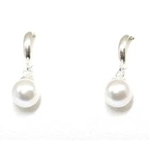 Sterling Silver Pearl Drop Earrings Presented by The Olivia Collection Size