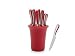 blinQ 9-Piece Knife Block Set, Berry Red