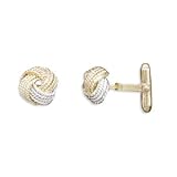Rhodium Plated Sterling Silver with 18 Karat Gold and Rose Plate Cuff Links