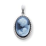 14k White Gold New Arrival III Agate Cameo Pendant