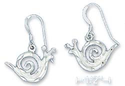 Sterling Silver DC 15x18mm Side-view Snail Earrings