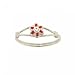 Childs Sterling Silver Ring Enamel Crystal Flower