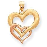 14k Two-Tone Fancy Heart Charm - JewelryWeb
