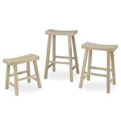 Click here to buy Unfinished Saddle Seat Backless Bar Stool by Furniture.