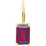 14K Yellow Gold Emerald Cut Garnet Earrings Jewelry