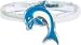 Ring 925 Silber Emaille Delphin