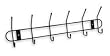 Battalion 1HEZ5 Coat and Hat Hook, 12 Hook Ends, Black