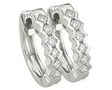 14Kt Two Tone Gold Round Diamond Channel Set Hoops (.74 ct. tw)