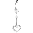 Crystalline HOLLOW HEART DROP Belly Ring