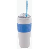 Copco 16-Ounce Cold Beverage Travel Cup with Straw, Blue Dot