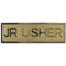 Badge-Jr Usher-Pin Back-Rectangle (5/8 x 2)-Brass