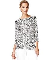 Autograph Slash Neck Blurred Spotted Top