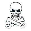 Skull And Crossbones Glow-N-Dark Temporary Tattoo 1.5x2
