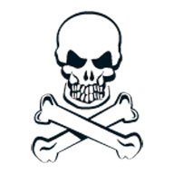 Skull And Crossbones Glow-N-Dark Temporary Tattoo 1.5x2