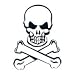 Skull And Crossbones Glow-N-Dark Temporary Tattoo 1.5x2