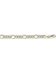 White Pave Large Figaro Oval Chain 24"