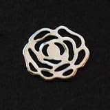 平たい座金シリーズNO1・透かしパーツ　薔薇の透かし　銀色　１２×１１ｍｍサイズ　５コ入り９９円！
