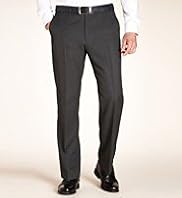 Big & Tall Crease Resistant Active Waistband Flat Front Trousers