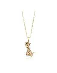 Golden CZ Giraffe Pendant Necklace