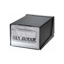 San Jamar H3001 Countertop Fullfold Napkin Dispenser, 300 Capacity, 7-5/8" Width x 5-1/2" Height x 11" Depth, Clear/Black
