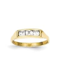 Genuine IceCarats Designer Jewelry Gift 10K Cz Polished Child&apos;s Ring Size 3.00