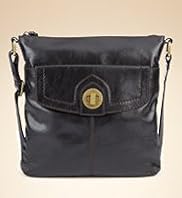 Leather Twist Lock Cross Body Bag
