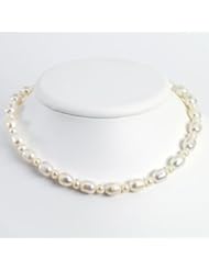 Sterling Silver White Freshwater Cultured Pearl Necklace - QH2465-18"