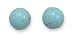 Rhodium Plated Reconstituted Turquoise 8mm Stud Earrings