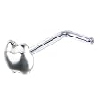 Sterling Silver Apple L-Shaped Nose Ring