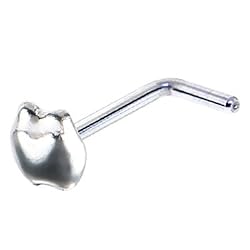 Sterling Silver Apple L-Shaped Nose Ring