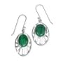 .925 Silver & Malachite Cut-Out Dangle Earrings