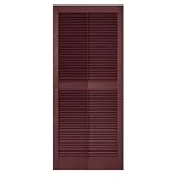 Mid-America 20.25 x 40 Bordeaux L7 Louvered Vinyl Exterior Shutters (Pair)