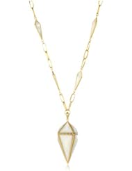Lauren Harper Collection Over the Moon 18k Gold, Mother-Of-Pearl and Diamond Pyramid Pendant Necklace