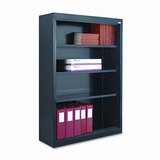 Steel Bookcase, 4 Shelves, 34-1/2W X 13D X 52H, Black