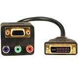 Buy 1ft Dual Link DVI-I Male to VGA Female and RGB Female Cable Splitter