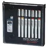 Rapidograph Sts Steel 7 Pen Set