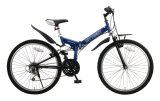 CITY BEAT(シティビート)26インチWサス・前キャリア付きシマノ18段折りたたみマウンテンバイク MTB-2618C-07 ブルー