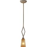 Hampton Bay Mini Pendant in Chestnut with Autumn Mist Glass