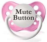 Expressions Pacifiers-MUTE BUTTON in Pink & White