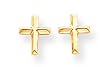 14k Polished CrossPost Earrings