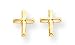14k Polished CrossPost Earrings