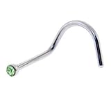 Green Gem Micro Nose Ring Twister