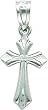 14K White Gold Cross Pendant