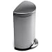 Health & Personal Care : Simplehuman CW1818 Semi-Round Fingerprint-Proof Step-On 10-1/2-Gallon Waste Can, Stainless