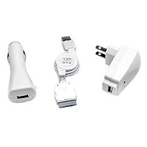 Apple iPod USB Travel Kit with Car Charger/ Travel Adapter/ Cable - White